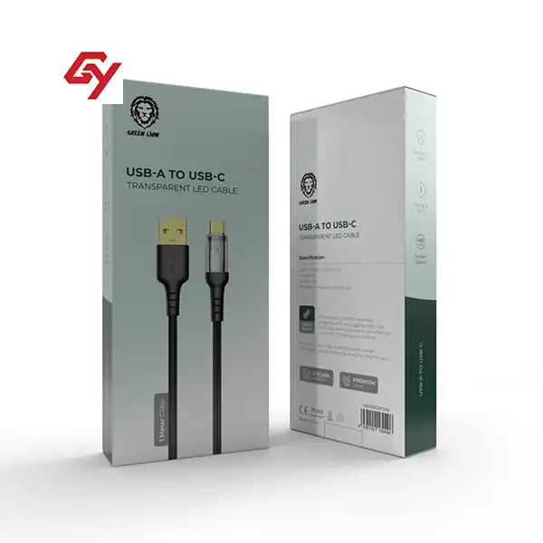 32 کابل شارژ LED دار USB-A به Type-C گرین لاین - Image 1