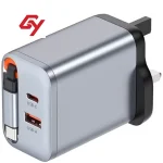 آداپتور 67 وات با کابل جمع شونده تایپ سی گرین لاین GaN Premium 67W - Image 2
