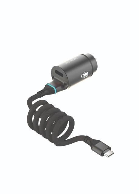 Fast Charging شارژر فندکی 45 وات گرین لاین مدل GNCC45WPDLGBK همراه با کابل لایتنینگ - Image 1
