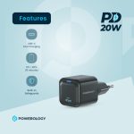شارژر دیواری 20 وات پاورولوجی مدل Ultra-Compact Gan PWC015 - تصویر 3