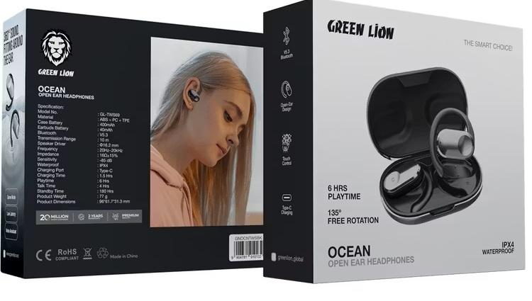 هندزفری بی سیم گرین لاین مدل Green Lion Ocean Open Ear Headphones هندزفری بی سیم گرین لاین مدل Green Lion Ocean Open Ear Headphones