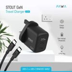 شارژر دیواری 35 وات 3 پین پاوا مدل Stout Gan به همراه کابل تایپ C | PW-GN35UKTT-BK - Image 4