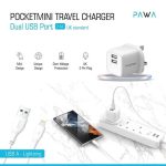 شارژر دیواری 12 وات پاوا مدل Pocketmini Dual USB همراه کابل Type-C - Image 2