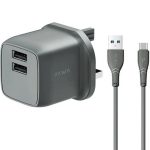 شارژر دیواری 12 وات پاوا مدل Pocketmini Dual USB همراه کابل Type-C