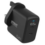 شارژر دیواری 65 وات پاوا مدل Stout GaN Travel Charger