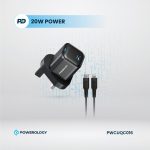 شارژر دیواری ۲۰ وات پاورولوژی قابل حمل با پورت Type‑C – نسخه UK مدل PWCUQC016-L - Image 2