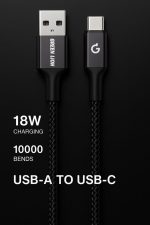 کابل شارژ گرین لاین مدل USB-A به USB-C / ا 18w GNBRUSATCBK - Image 2