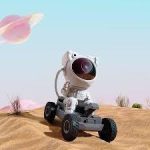 چراغ خواب پروژکتور کهکشانی فضانورد بلوتوث اسپیکردار(Lunar)