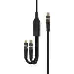 کابل شفاف گرین لاین ۲ در ۱ Transparent Fast Charging Cable 100W مدل GN2IN1TRHDBK