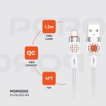 کابل لایتنینگ پورودو USB-A به Lightning با روکش کنفی مدل PD-CBL0013-WH - Image 3