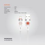 کابل لایتنینگ پورودو USB-A به Lightning با روکش کنفی مدل PD-CBL0013-WH - Image 2