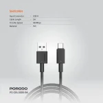 کابل شارژ مقاوم پرودو USB-A به USB-C با طول ۳M مدل PD-CBL0005-BK - Image 2