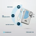 شارژر دیواری و پاوربانک وایرلس 10000 پاورولوژی مدل Powerology Wall Charger MagSafe Power Bank 10000mAh PPBCHA80 - Image 10