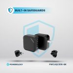شارژر دیواری پاورولوجی 100 وات کیت مسافرتی مدل PWCUQC006 - Image 3