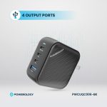 شارژر دیواری پاورولوجی 100 وات کیت مسافرتی مدل PWCUQC006 - Image 4