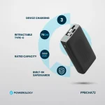 پاوربانک پاورلوژی 20000میلی آمپر ۳۵وات مدل PP072 Powerology 20000mah Retractable Cable PowerBank - Image 6