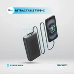 پاوربانک پاورلوژی 20000میلی آمپر ۳۵وات مدل PP072 Powerology 20000mah Retractable Cable PowerBank - Image 8