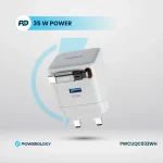 شارژر دیواری 35 وات پاورولوژی Powerology Retractable 35W GaN Charger PWCUQC032 - Image 2