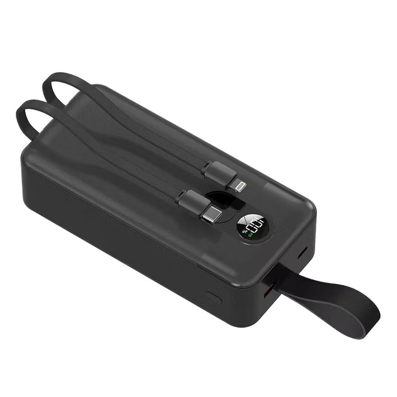 4-9 پاوربانک 30 هزار میلی امپر کابل متصل پرودو Porodo 30000mAh Power Bank with Integrated Cables PD-PBFCH059