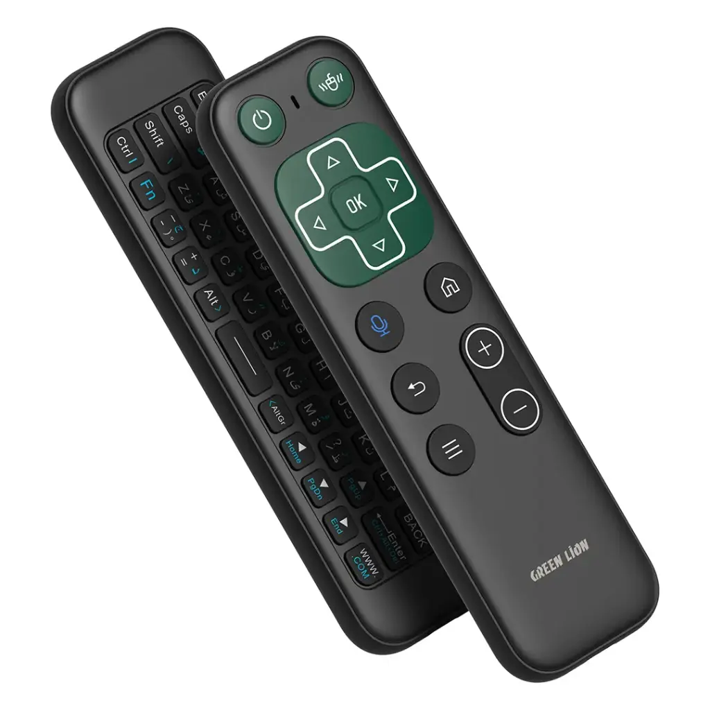 Green Lion Wireless Remote with Keyboard and Mouse - Black ریموت کنترل بیسیم گرین لاین به همراه موس و کیبورد فارسی مدل Green Lion Wireless Remote with Keyboard and Mouse - Image 1