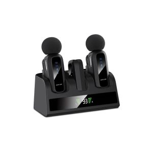 میکروفون یقه‌ ای دو کاربره 2 در 1 بی سیم باقابلیت حذف نویز گرین لاین مدل Green Lion GM-89X Microphone 2 in 1 Noise Cancellation