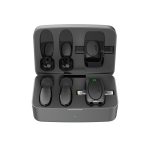 میکروفون یقه‌ای دوکانکتور Porodo مدل Dual Mic با کیس شارژ