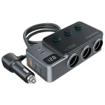 شارژر فندکی خودرو 120 وات پرودو مدل  Porodo 120W Car Charger Hub Triple-Port PDFWCH070DG
