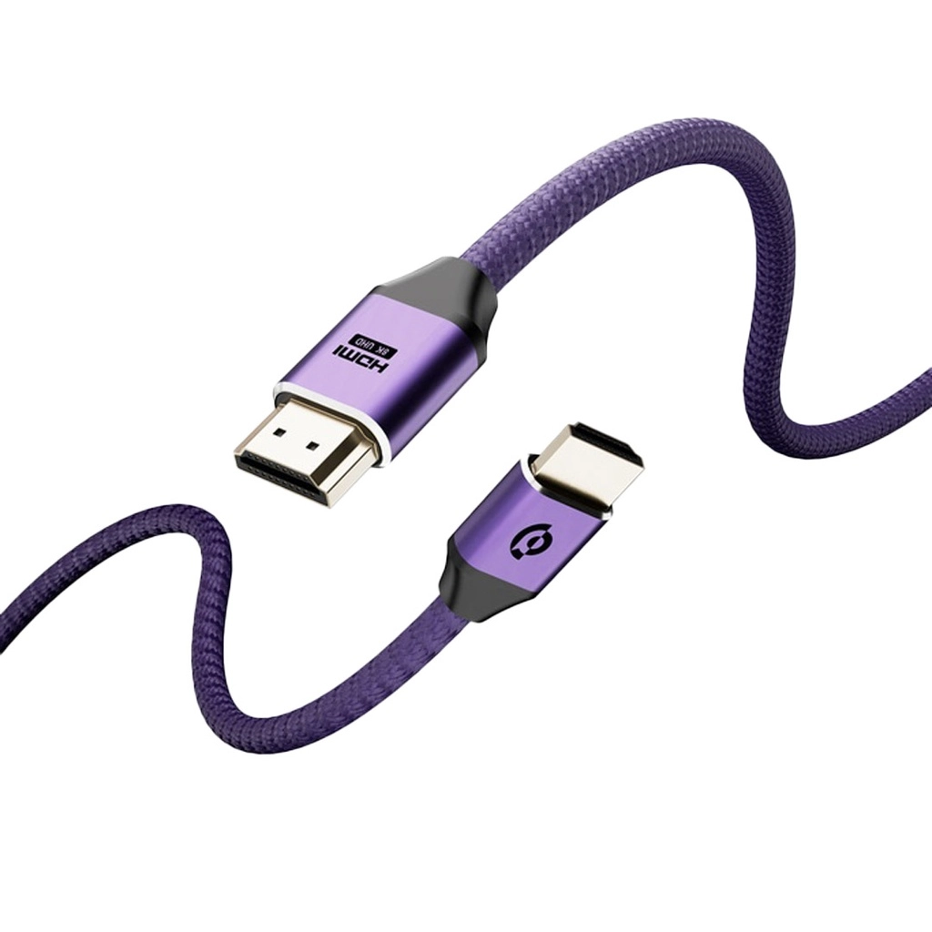 PWHDC2M-PU-Powerology-8K-HDMI-Braided-Cable-2M-purple کابل دو سر HDMI 2 دو متری پاورولوژی مدل PWHDC2M - Image 1
