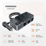 شارژر فندکی خودرو 120 وات پرودو مدل  Porodo 120W Car Charger Hub Triple-Port PDFWCH070DG - Image 3