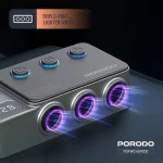شارژر فندکی خودرو 120 وات پرودو مدل  Porodo 120W Car Charger Hub Triple-Port PDFWCH070DG - Image 6