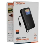 روتر جیبی Porodo 4G LTE با WiFi 6 و پاوربانک 10000mAh مدل PDPBFCH087 - Image 3