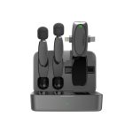 میکروفون یقهای دوکانکتور Porodo مدل Dual Mic با کیس شارژ - Image 3