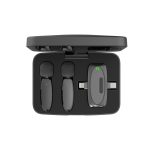 میکروفون یقهای دوکانکتور Porodo مدل Dual Mic با کیس شارژ - Image 2