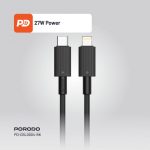 کابل 27 واتی تایپ سی به لایتنینگ پرودو 120 سانتی مدل Porodo USB-C To Lightning Durable Charging Cable PD-CBL0004 - Image 5