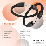 کابل مچی USB-C به USB-C پرودو با قفل مغناطیسی استیل مدل Porodo USB-C to USB-C Wristband Cable Magnetic Steel Clasp - Image 7