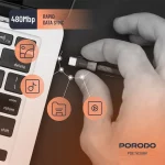 کابل مچی USB-C به USB-C پرودو با قفل مغناطیسی استیل مدل Porodo USB-C to USB-C Wristband Cable Magnetic Steel Clasp - Image 4