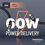 کابل مچی USB-C به USB-C پرودو با قفل مغناطیسی استیل مدل Porodo USB-C to USB-C Wristband Cable Magnetic Steel Clasp - Image 5