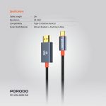 کابل تبدیل USB-C به HDMI پرودو Porodo Woven Cable Type-C to HDMI PD-CBL0016 - Image 4