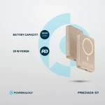 پاوربانک پاورولوژی 10000میلی‌آمپر 20 وات Powerology PP034 MagSafe Aluminum - Image 7