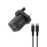 آداپتور شارژ 2 پورت 35 وات با کابل دو سر تایپ سی پاورولوژی Powerology Super Compact Quick Charger PWCUQC023-C - Image 9