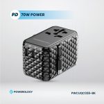 شارژر چند کاره با کابل جمع شونده پاورولوژی Powerology GaN Universal Charger Retractable PWCUQC028 - تصویر 3