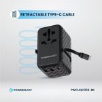 شارژر چند کاره با کابل جمع شونده پاورولوژی Powerology GaN Universal Charger Retractable PWCUQC028 - تصویر 7