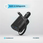 شارژرفندکی 115 وات با کابل پاورولوژی Powerology Car Charger 115W PCCSR019 - Image 2