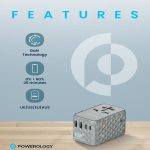 آداپتور برق و شارژر دیواری پاورولوژی مدل Universal Multi-Port Travel Adapter PD 65W P65W3PD - تصویر 4