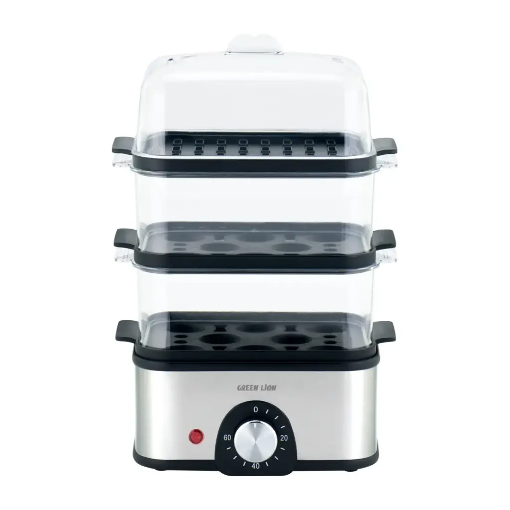 تخم مرغ پز و بخار پز سبزیجات سه طبقه گرین لاین مدل Tier Egg Cooker Green Lion 3-Tier Egg Cooker Vegetable Steamer 3 - Image 3