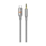 کابل AUX به USB-C با چراغ LED PORODO (۱.۲ متر) Gray