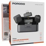 میکروفون وایرلس 2 فرستنده پرودو Porodo Orion Lavalier Microphone Type-C & Lightning PDLAMPHF75 - Image 3