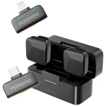 میکروفون وایرلس 2 فرستنده پرودو Porodo Orion Lavalier Microphone Type-C & Lightning PDLAMPHF75 - Image 2