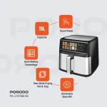 هواپز و سرخ کن بدون روغن 11 لیتری پرودو مدل Large Capacity Air Fryer LFS096 - Image 9