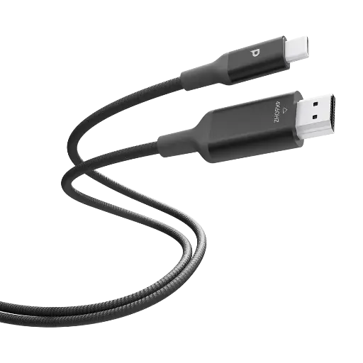 Powerology-Power-Sync-Flex-4K-USB-C-to-HDMI-2m-Cable-Gray کابل تبدیل USB-C به HDMI پاورولوژی 2 متری 4K POWER SYNC WEAVE مدل PC028 - Image 1